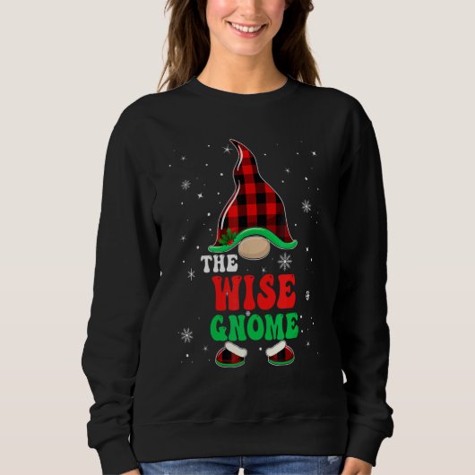 Wise Gnome Buffalo Plaid Matching Family Christmas Trui (Voorkant)