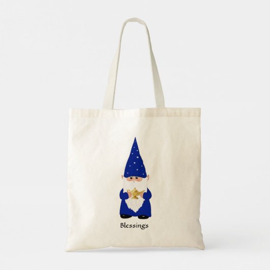 Wise Gnome met blauw en Lamp Tote Bag (Achterkant)