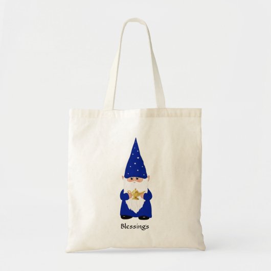 Wise Gnome met blauw en Lamp Tote Bag (Voorkant)