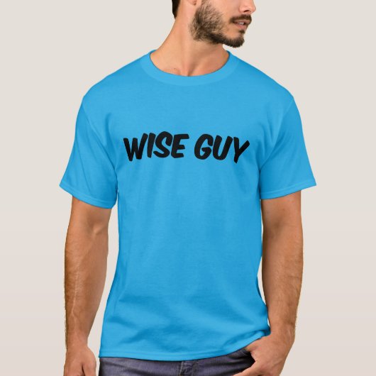 Wise Guy Center Text Basic Donker T-shirt (Voorkant)