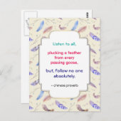 Wise Inspirerend Motivatie Chinees Proverb Briefkaart (Voorkant / Achterkant)