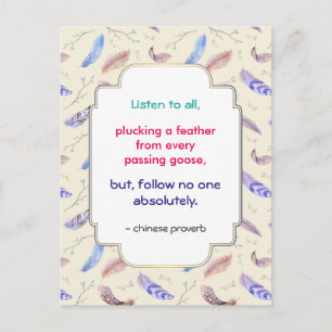 Wise Inspirerend Motivatie Chinees Proverb Briefkaart