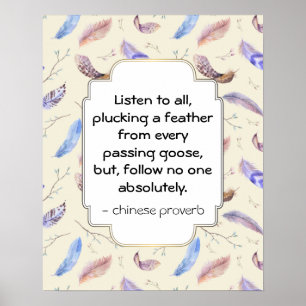 Wise Inspirerend Motivatie Chinees Proverb Poster