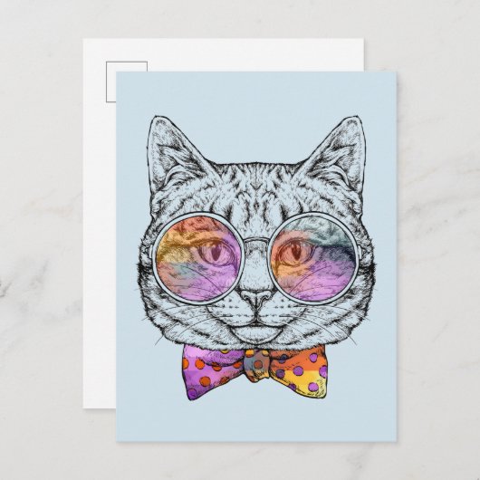 Wise Kat Kat Briefkaart (Voorkant / Achterkant)