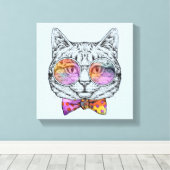 Wise Kat Kat Canvas Afdruk (Insitu (Houten vloer))