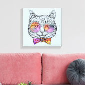 Wise Kat Kat Canvas Afdruk (Insitu (Woonkamer))