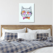 Wise Kat Kat Canvas Afdruk (Insitu (Slaapkamer))