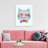 Wise Kat Kat Canvas Afdruk (Insitu (Woonkamer))