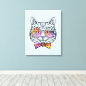 Wise Kat Kat Canvas Afdruk (Insitu (Houten vloer))