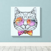 Wise Kat Kat Canvas Afdruk (Insitu (Houten vloer))