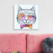 Wise Kat Kat Canvas Afdruk (Insitu (Woonkamer))
