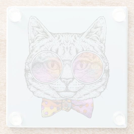 Wise Kat Kat Glazen Onderzetter (Achterkant)
