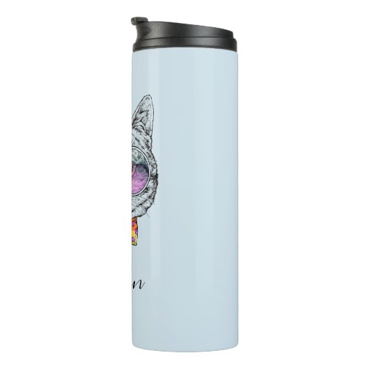 Wise Kat Kat | Jouw namen toevoegen Thermosbeker (Geroteerd rechts)