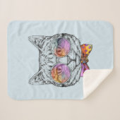 Wise Kat Kat Sherpa Deken (Voorkant (horizontaal))