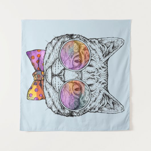 Wise Kat Kat Wandkleed (Voorkant (horizontaal))