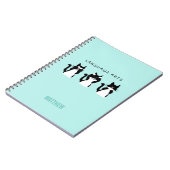 Wise Katten Black White Aqua School - Onderwerp Notitieboek (Linkerzijde)