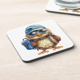 Wise Little Traveler - Kind Uil met rugzak Bier Onderzetter