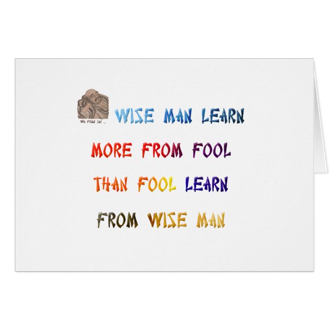 Wise man leert meer van dwaas dan dwaas leren ... (Voorkant Horizontaal)