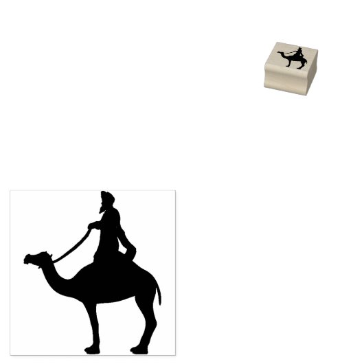 Wise Man op Camel Wood Art Stamp Rubberstempel (Gestempeld)