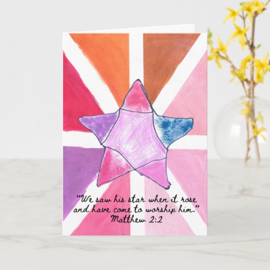 Wise Man Star Vakantie Kaart (Gele Bloem)