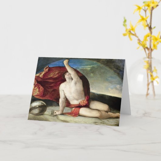 Wise Man with Compass and Globe Fine Art Card Kaart (Gele Bloem)