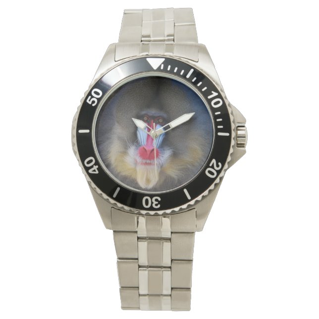 Wise Mandrill Monkey Horloge (Voorkant)