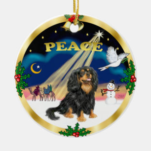 Wise Mannen - Black and tan Cavalier King Charles Keramisch Ornament