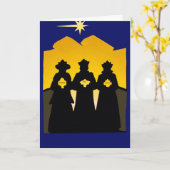Wise Mannen Geboorte Kerst Wenskaart Kaart (Gele Bloem)