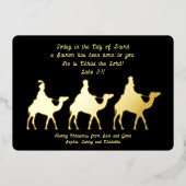 Wise Mannen Magi Christelijk kerstfeest Folie Kaar Folie Uitnodiging (Voorkant)