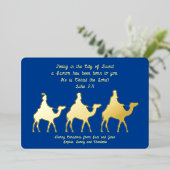 Wise Mannen Magi Christelijk kerstfeest Folie Kaar Folie Uitnodiging (Staand Voorkant)