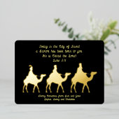 Wise Mannen Magi Christelijk kerstfeest Folie Kaar Uitnodiging (Staand Voorkant)