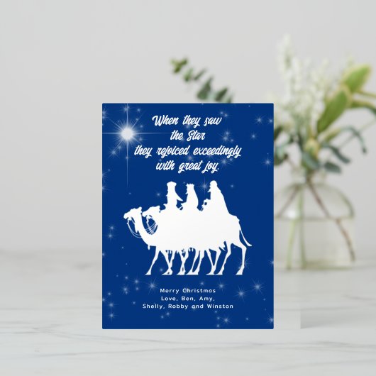 Wise Mannen Scripting kerststerren Briefkaart Foli (Staand Voorkant)