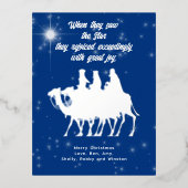 Wise Mannen Scripting kerststerren Briefkaart Foli (Voorkant)