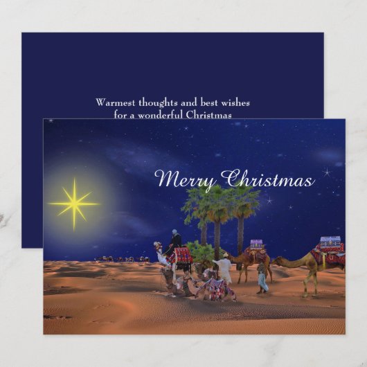 Wise Mannen Star-kerst, grafische kerstkaart (Voorkant / Achterkant)