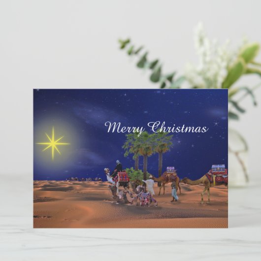 Wise Mannen Star-kerst, grafische kerstkaart (Staand voorkant)