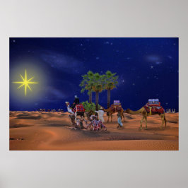 Wise Mannen Star Kerstgrafisch Poster