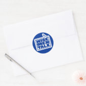 Wise mannen talk citeert blauwe en witte sticker (Envelop)