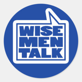 Wise mannen talk citeert blauwe en witte sticker