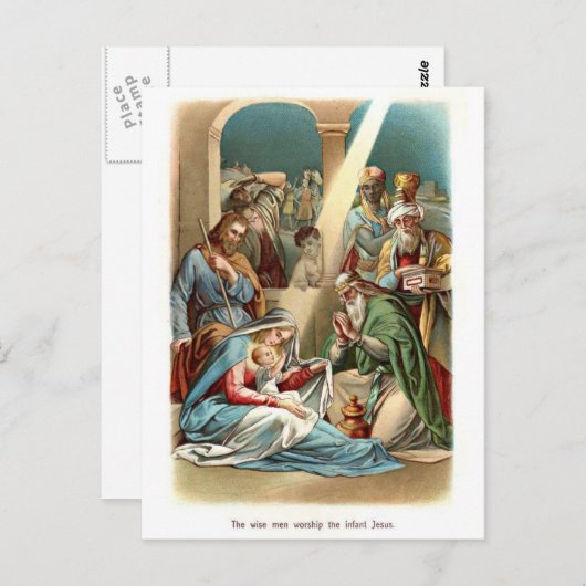 Wise Mannen Worship Briefkaart (Voorkant / Achterkant)