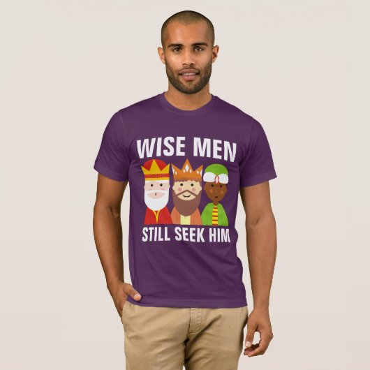 WISE MANNEN ZIEN HEM NOG STEEDS, Christelijke T-sh T-shirt (Voorkant volledig)