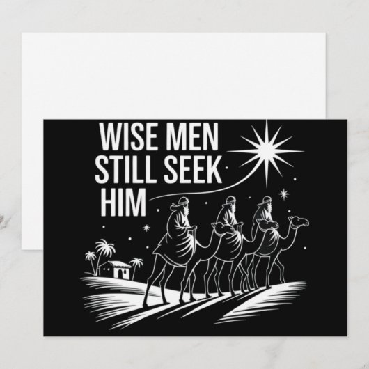 Wise Mannen zoeken hem nog steeds Christelijk Kers Feestdagenkaart (Voorkant / Achterkant)
