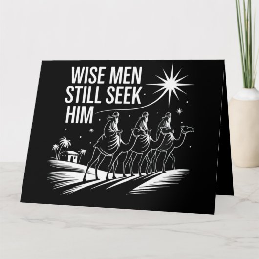 Wise Mannen zoeken hem nog steeds Christelijk Kers Kaart (Voorkant)
