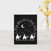 Wise Mannen zoeken hem nog steeds Christelijk Kers Kaart (Gele Bloem)