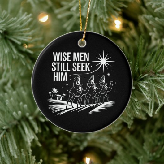 Wise Mannen zoeken hem nog steeds Christelijk Kers Keramisch Ornament (Boom)