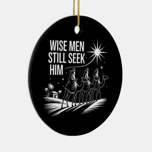 Wise Mannen zoeken hem nog steeds Christelijk Kers Keramisch Ornament (Rechts)