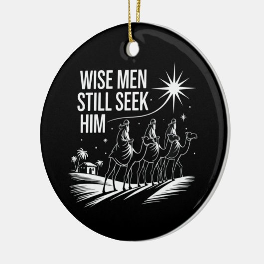 Wise Mannen zoeken hem nog steeds Christelijk Kers Keramisch Ornament (Links)