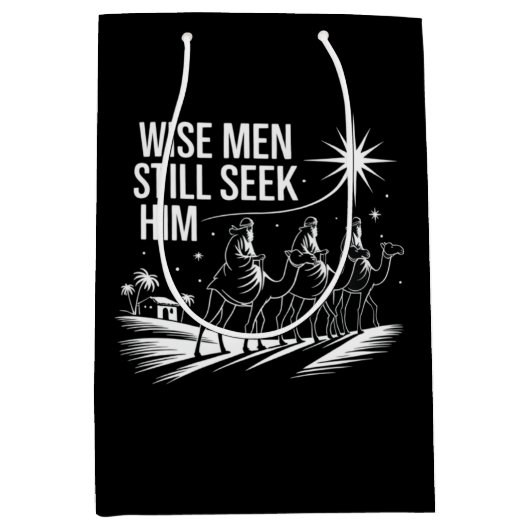 Wise Mannen zoeken hem nog steeds Christelijk Kers Medium Cadeauzakje (Voorkant)