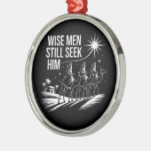 Wise Mannen zoeken hem nog steeds Christelijk Kers Metalen Ornament (Links)