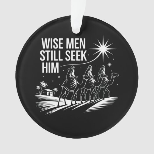 Wise Mannen zoeken hem nog steeds Christelijk Kers Ornament (voorkant)