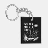 Wise Mannen zoeken hem nog steeds Christelijk Kers Sleutelhanger (Voorkant Links)